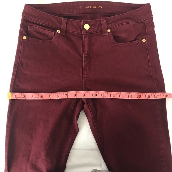 Michael Kors Burgundy Skinny Jeans Pants. Size 2 - Picture 7 of 11